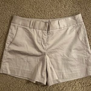 Khaki silver studded dress shorts by White House Black Market